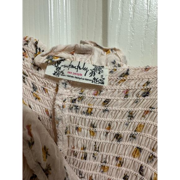 Intimately Free People Bella Smocked slip dress in light pink floral size‎ xs - Picture 4 of 6